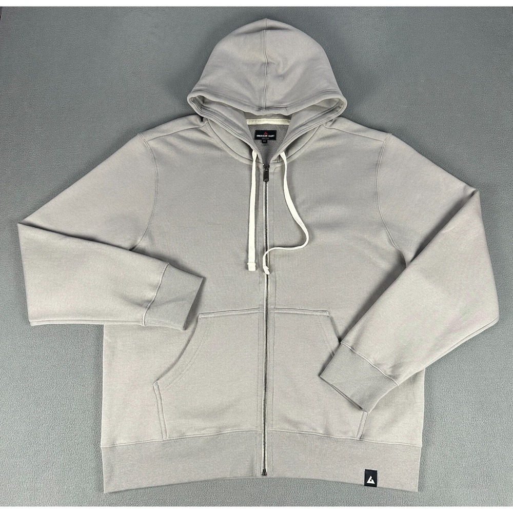 American Giant Hoodie Jacket Mens 2XL Grey Caroline Full Zip Fleece Minimalist